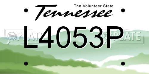 L4053P Tennessee License Plate