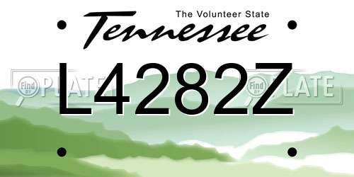 L4282Z Tennessee License Plate