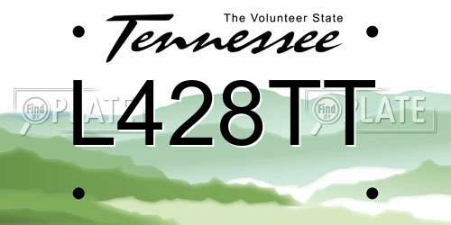 L428TT Tennessee License Plate