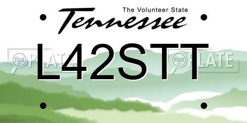 L42STT Tennessee License Plate