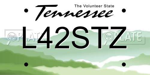 L42STZ Tennessee License Plate