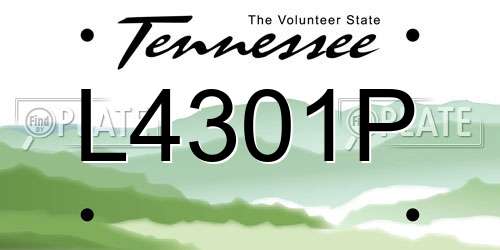 L4301P Tennessee License Plate