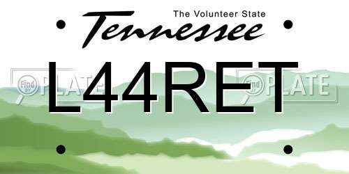 L44RET Tennessee License Plate