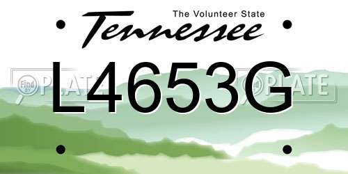 L4653G Tennessee License Plate