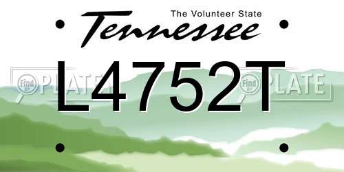 L4752T Tennessee License Plate