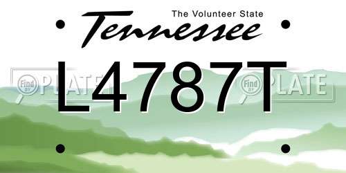 L4787T Tennessee License Plate