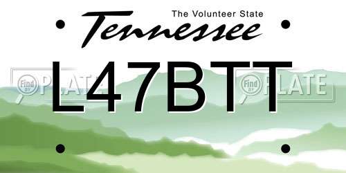L47BTT Tennessee License Plate