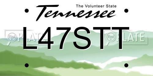 L47STT Tennessee License Plate