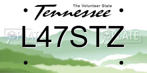 L47STZ Tennessee License Plate