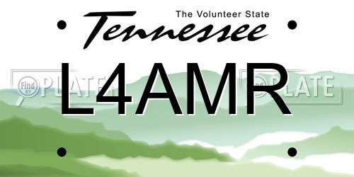 L4AMR Tennessee License Plate