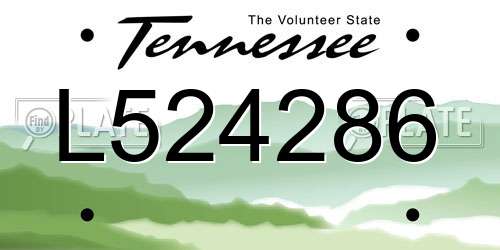 L524286 Tennessee License Plate