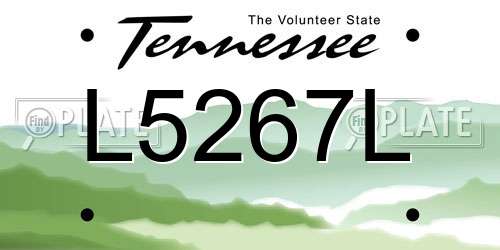 L5267L Tennessee License Plate