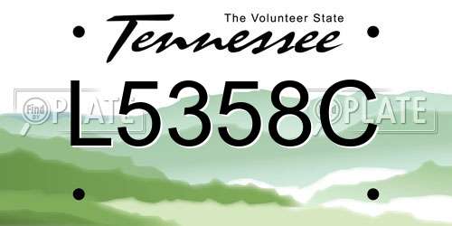 L5358C Tennessee License Plate