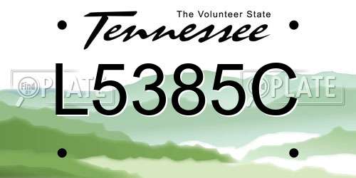 L5385C Tennessee License Plate