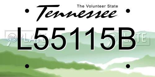 L55115B Tennessee License Plate