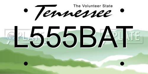 L555BAT Tennessee License Plate
