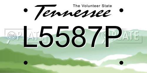 L5587P Tennessee License Plate
