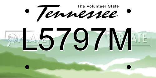 L5797M Tennessee License Plate