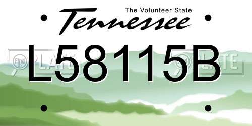 L58115B Tennessee License Plate