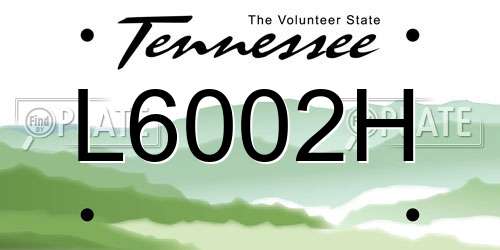 L6002H Tennessee License Plate