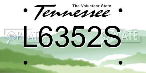 L6352S Tennessee License Plate