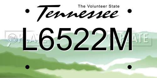 L6522M Tennessee License Plate