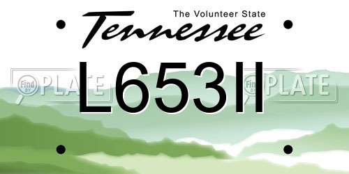 L653II Tennessee License Plate