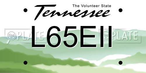 L65EII Tennessee License Plate