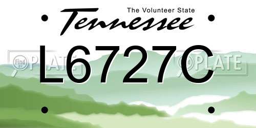 L6727C Tennessee License Plate