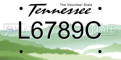 L6789C Tennessee License Plate