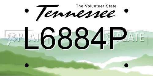 L6884P Tennessee License Plate