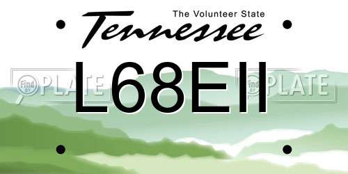 L68EII Tennessee License Plate
