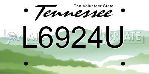 L6924U Tennessee License Plate