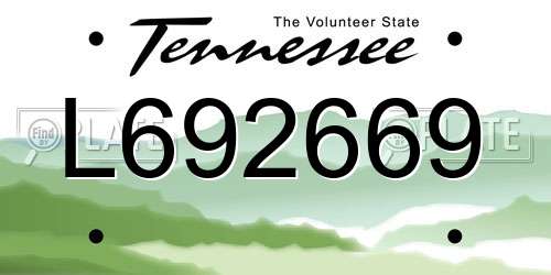 L692669 Tennessee License Plate