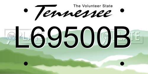 L69500B Tennessee License Plate
