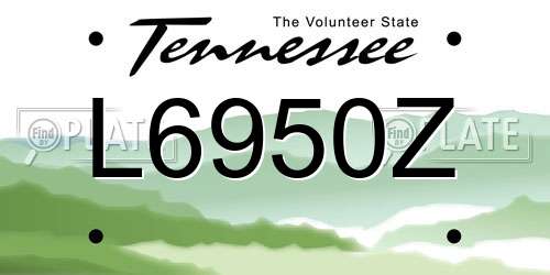 L6950Z Tennessee License Plate