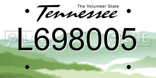 L698005 Tennessee License Plate
