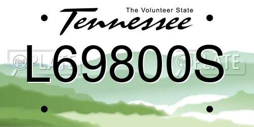 L69800S Tennessee License Plate