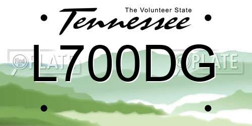 L700DG Tennessee License Plate