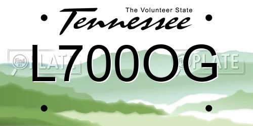 L700OG Tennessee License Plate