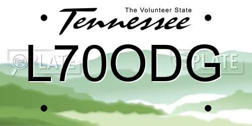 L70ODG Tennessee License Plate