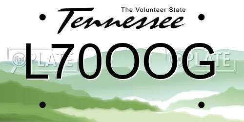 L70OOG Tennessee License Plate
