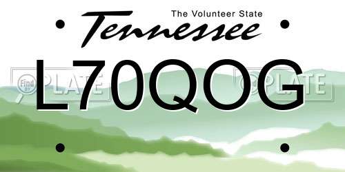 L70QOG Tennessee License Plate