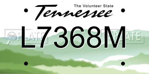 L7368M Tennessee License Plate