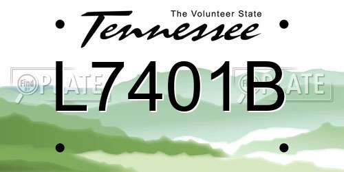 L7401B Tennessee License Plate