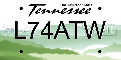 L74ATW Tennessee License Plate