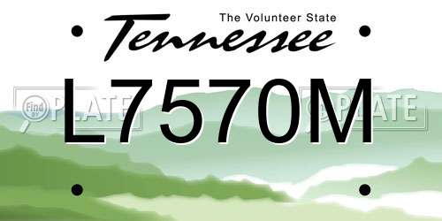 L7570M Tennessee License Plate
