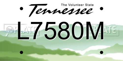 L7580M Tennessee License Plate