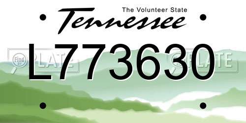 L773630 Tennessee License Plate