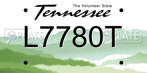 L7780T Tennessee License Plate
